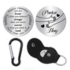 GWAWG Pocket Hug Token Inspirational Long Distance Relationship Keepsake Stainless Double Sided Encouragement Pocket Hug Token Gift with PU Leather Keychain for Friends, Lovers, Family