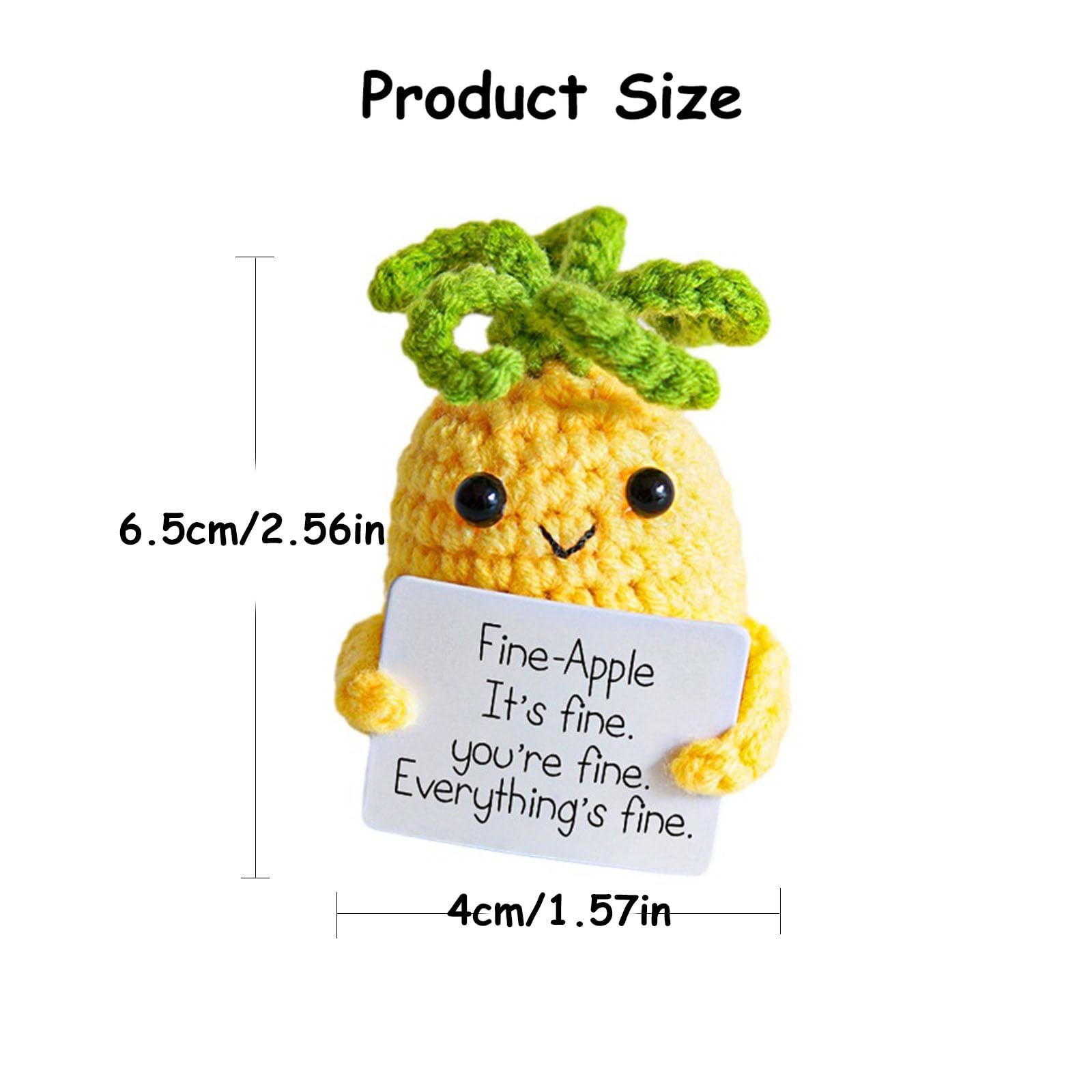 Dinghaole gestrickte Wolle Ananas Puppe Pocket Hug Positive Geschenke, Sternfrucht Mutmacher Geschenk für Frauen,Männer,Partner,Beste Freundin,Kollegen,Studenten