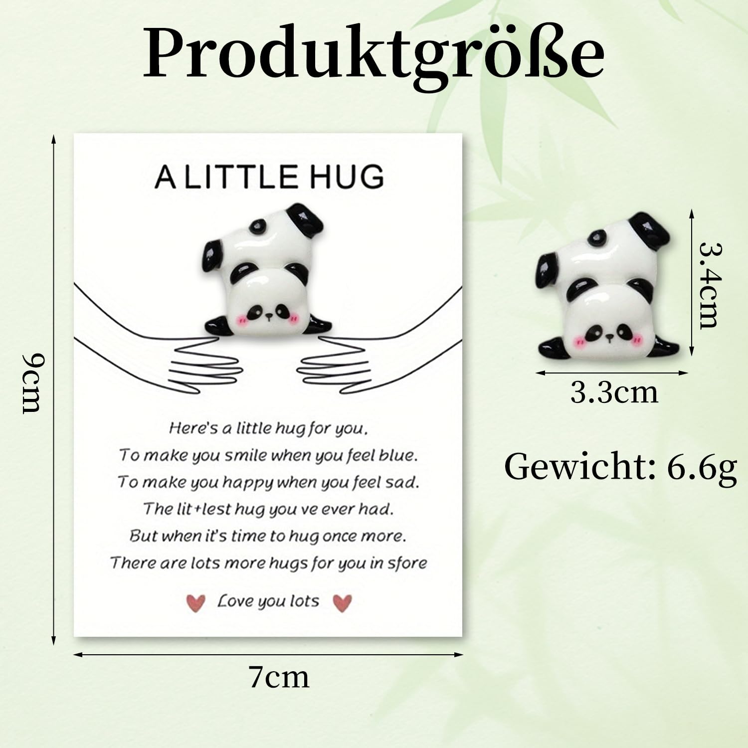 Pocket Hug Panda Glücksbringer Panda Pocket Hug Kleine Geschenk für Frauen Aufmunterung Geschenke Trost Geschenke Pocket Hug Positive Geschenke Gute Besserung Geschenke für Familie Freunde