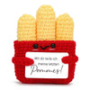 Cadimus Lustige Pommes Puppe,Gestrickte Pommesfrites,Pocket Hug Pommes Frites,Emotionale Unterstützung Strickpuppe,Positive Geschenke für Geburtstage, Weihnachten，Partyspielzeug, Partydekoration