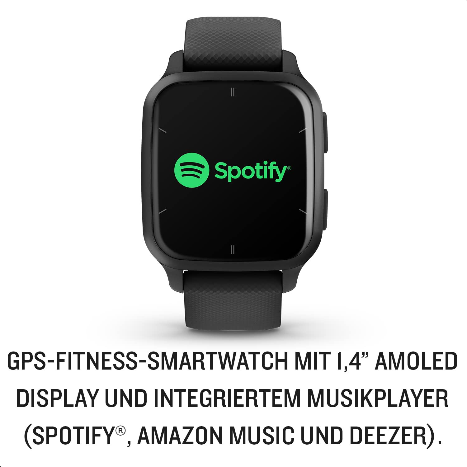 Garmin Venu Sq 2 Music, GPS-Fitness-Smartwatch, 1,4" AMOLED, Musikplayer, Schlafanalyse, 25+ Sport-Apps, Garmin Pay, bis 11 Tage Akkulaufzeit