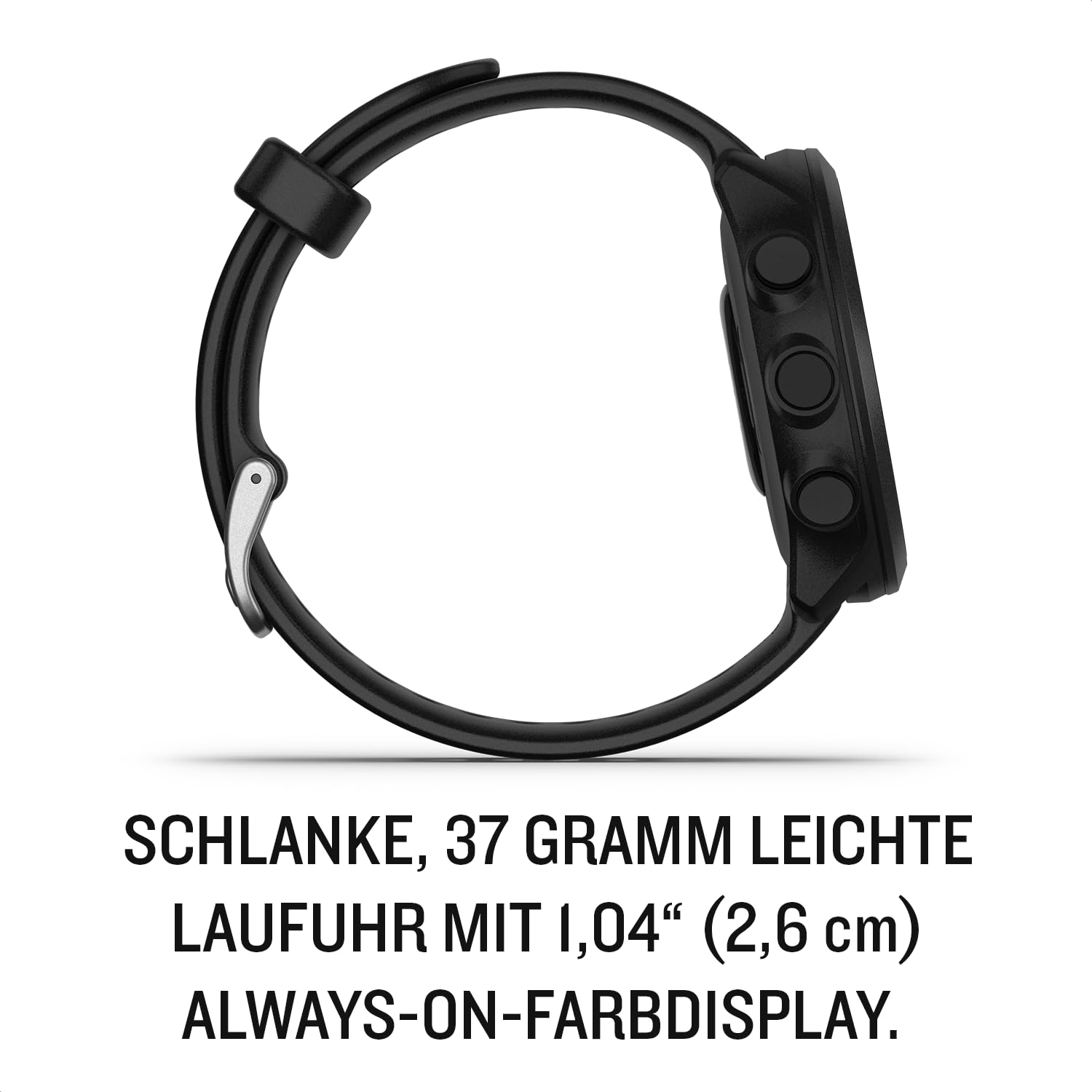 Garmin Forerunner 55 GPS-Laufuhr, 1,04“ Always-On-Farbdisplay, Trainingsempfehlungen, Laufzeitprognose, 15+ Sport-Apps, Schwarz, bis 14 Tage