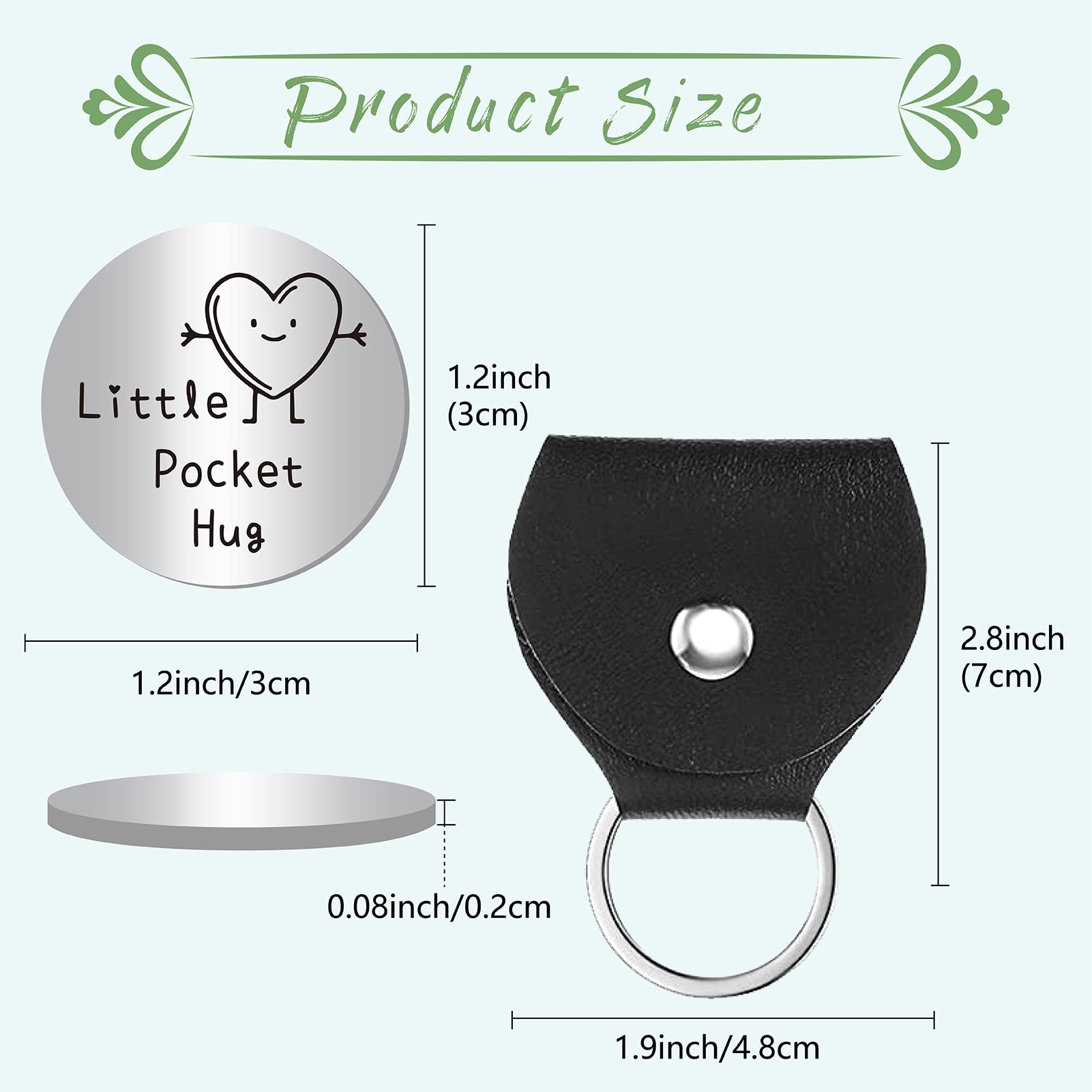 CREATCABIN Little Pocket Hug Token Long Distance Relationship Gift Inspirierende Doppelseitige Münze Inspirierende Geschenke Für Frauen Freunde Männer Bestie Tochter Sohn Kollegin Freundin 3 x 3cm