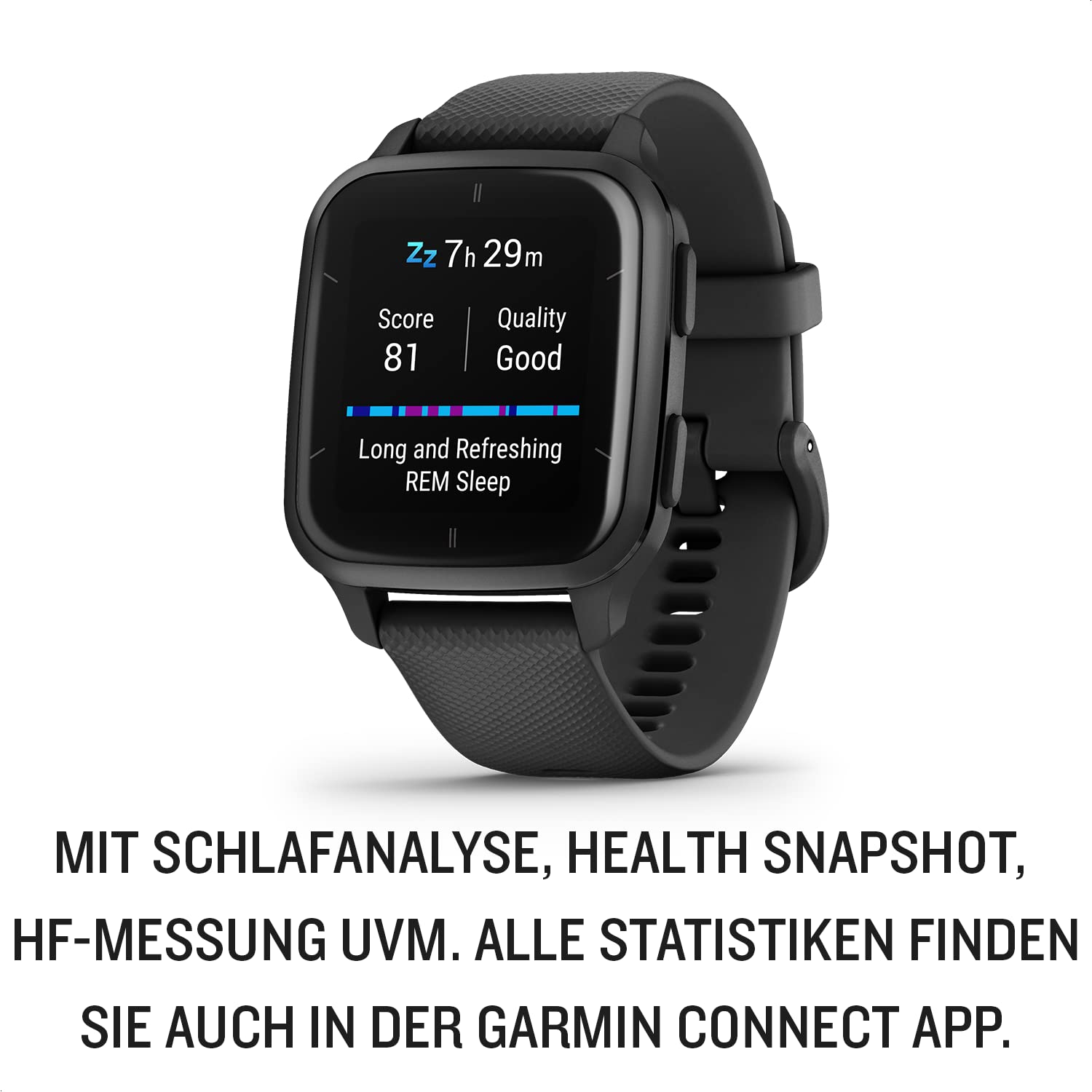 Garmin Venu Sq 2 Music, GPS-Fitness-Smartwatch, 1,4" AMOLED, Musikplayer, Schlafanalyse, 25+ Sport-Apps, Garmin Pay, bis 11 Tage Akkulaufzeit