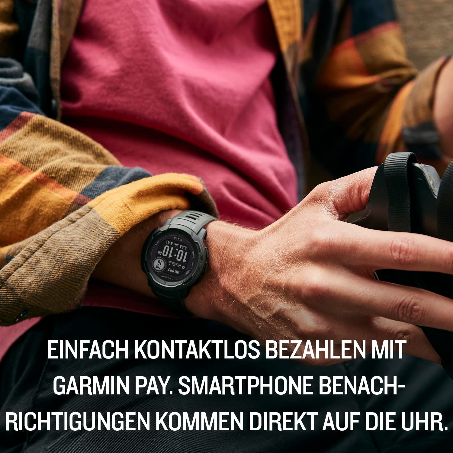 Garmin Instinct 2 Solar GPS-Smartwatch, unendliche Akkulaufzeit im Smartwatch-Modus, 40+ Sport-Apps, Garmin Pay, Trainingszustand, Fitnessalter