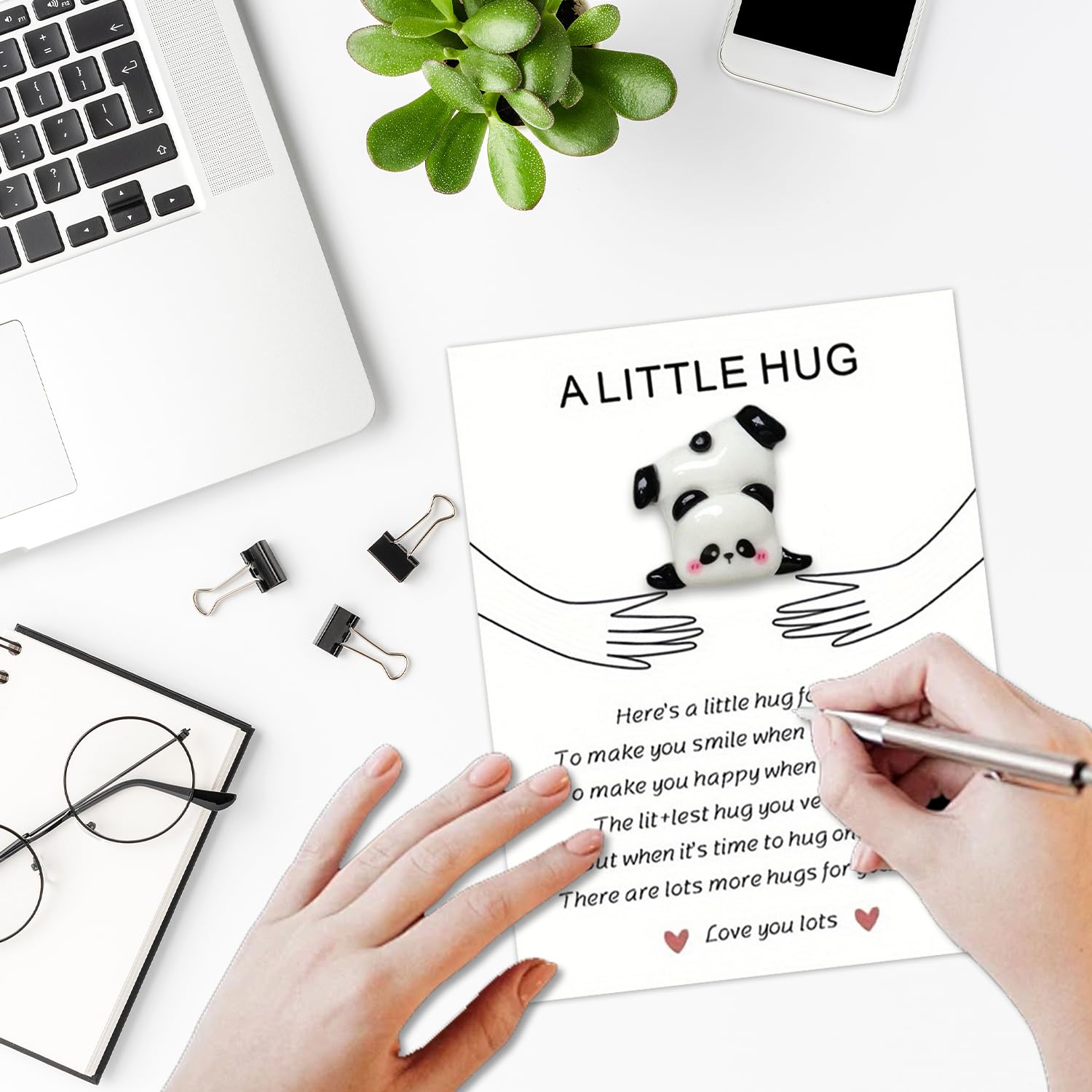 Pocket Hug Panda Glücksbringer Panda Pocket Hug Kleine Geschenk für Frauen Aufmunterung Geschenke Trost Geschenke Pocket Hug Positive Geschenke Gute Besserung Geschenke für Familie Freunde