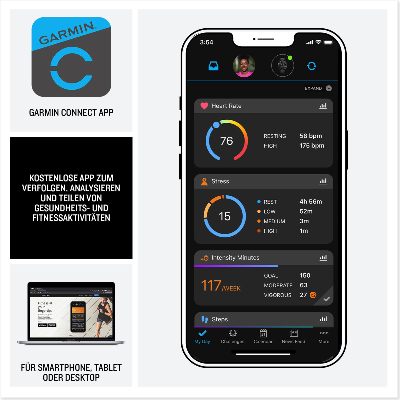 Garmin Lily 2, modische Smartwatch für Frauen, 2,54 cm Touchdisplay, Gesundheits- & Fitnessfunktionen, Smart Notifications, bis 5 Tage Akkulaufzeit