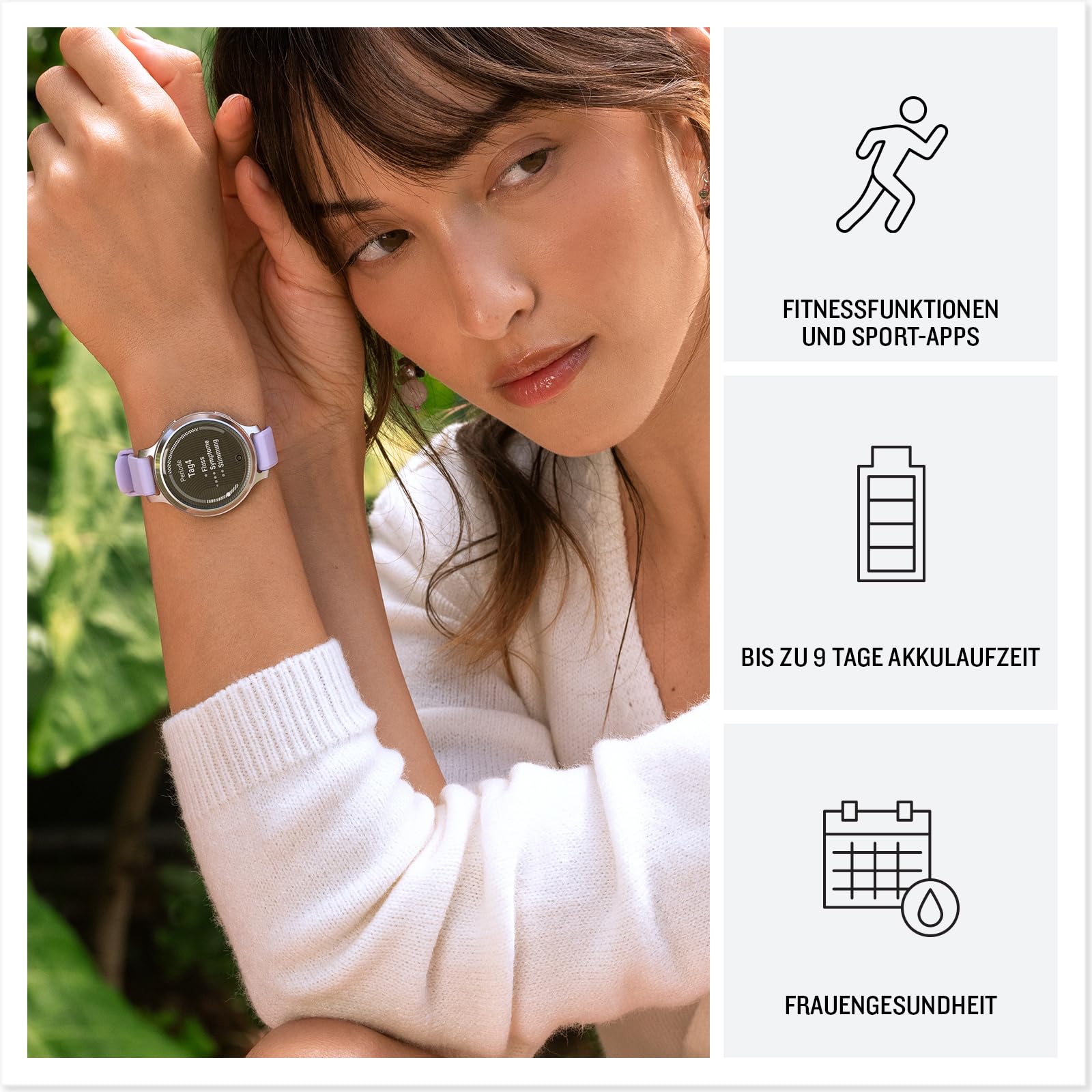 Garmin Lily 2 Active – Kleine, Smartwatch mit 1" Display, Herzfrequenzmessung, Langer Akkulaufzeit und integriertem GPS