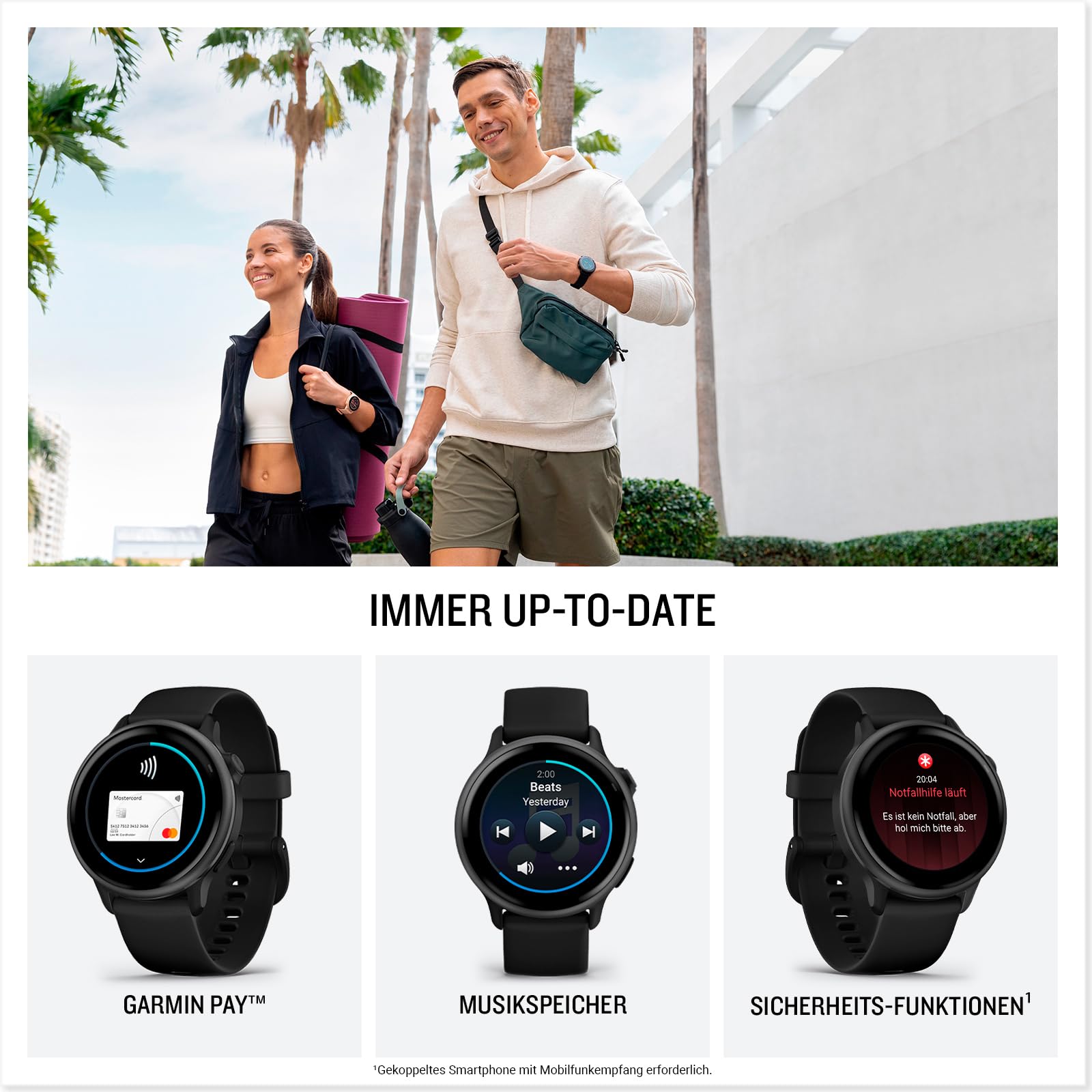 Garmin vívoactive 6 (42 mm) Fitness-Smartwatch, 1,2" AMOLED, bis 11 Tage Akkulaufzeit, 80+ Sport-Apps, Trainings- & Gesundheitsfunktionen