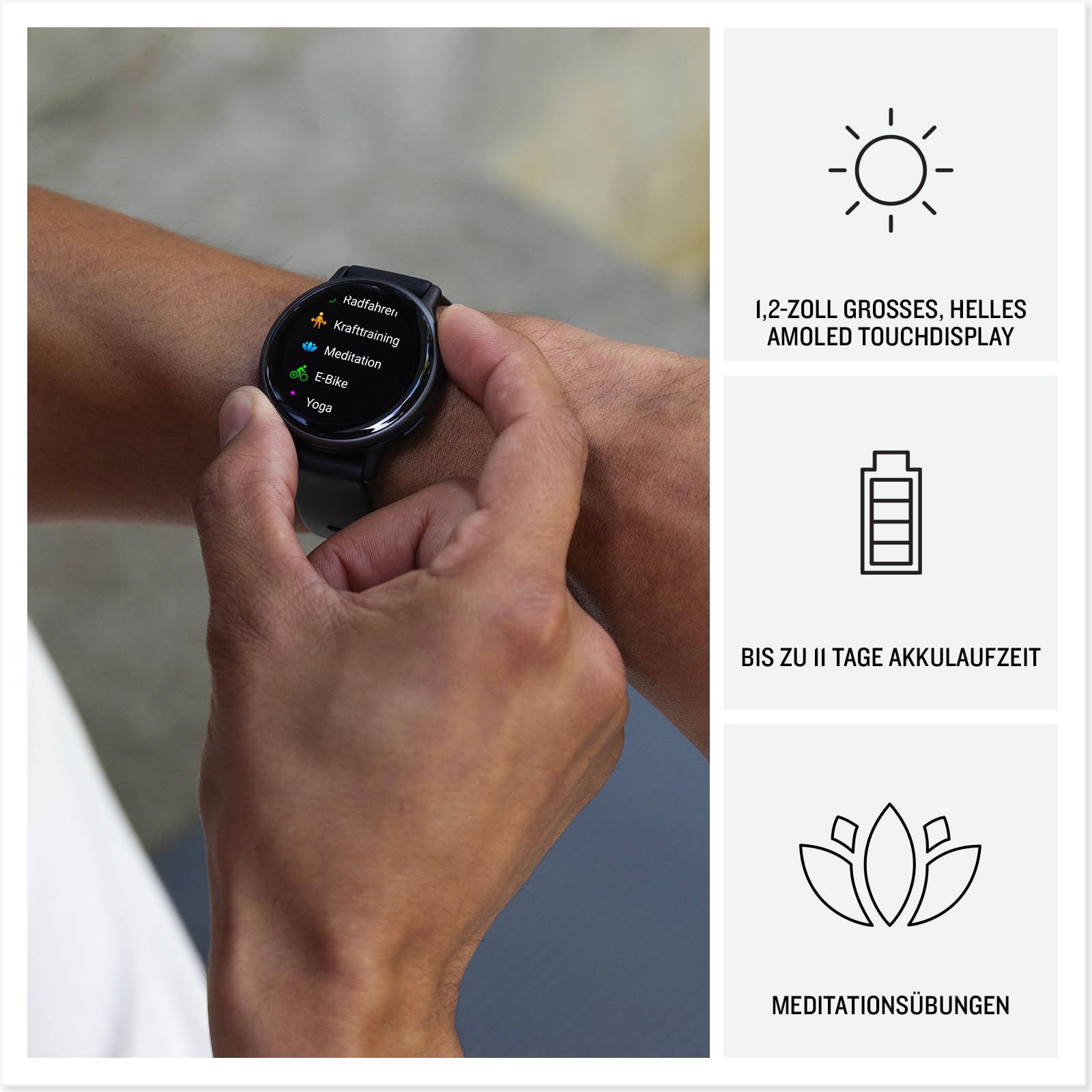 Garmin Vivoactive 5 - GPS-Smartwatch mit 1,2" AMOLED Touchdisplay, Fitness- und Gesundheits- und Musikfunktionen