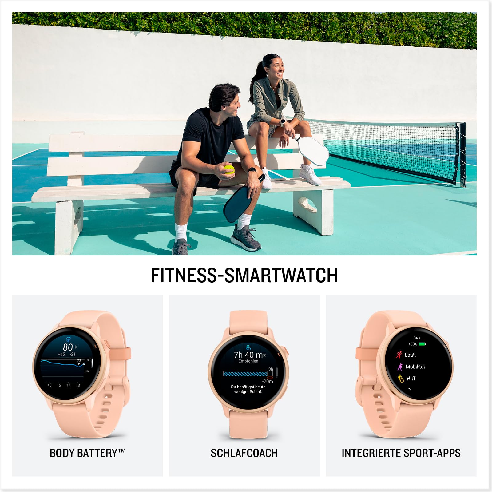 Garmin vívoactive 6 (42 mm) Fitness-Smartwatch, 1,2" AMOLED, bis 11 Tage Akkulaufzeit, 80+ Sport-Apps, Trainings- & Gesundheitsfunktionen
