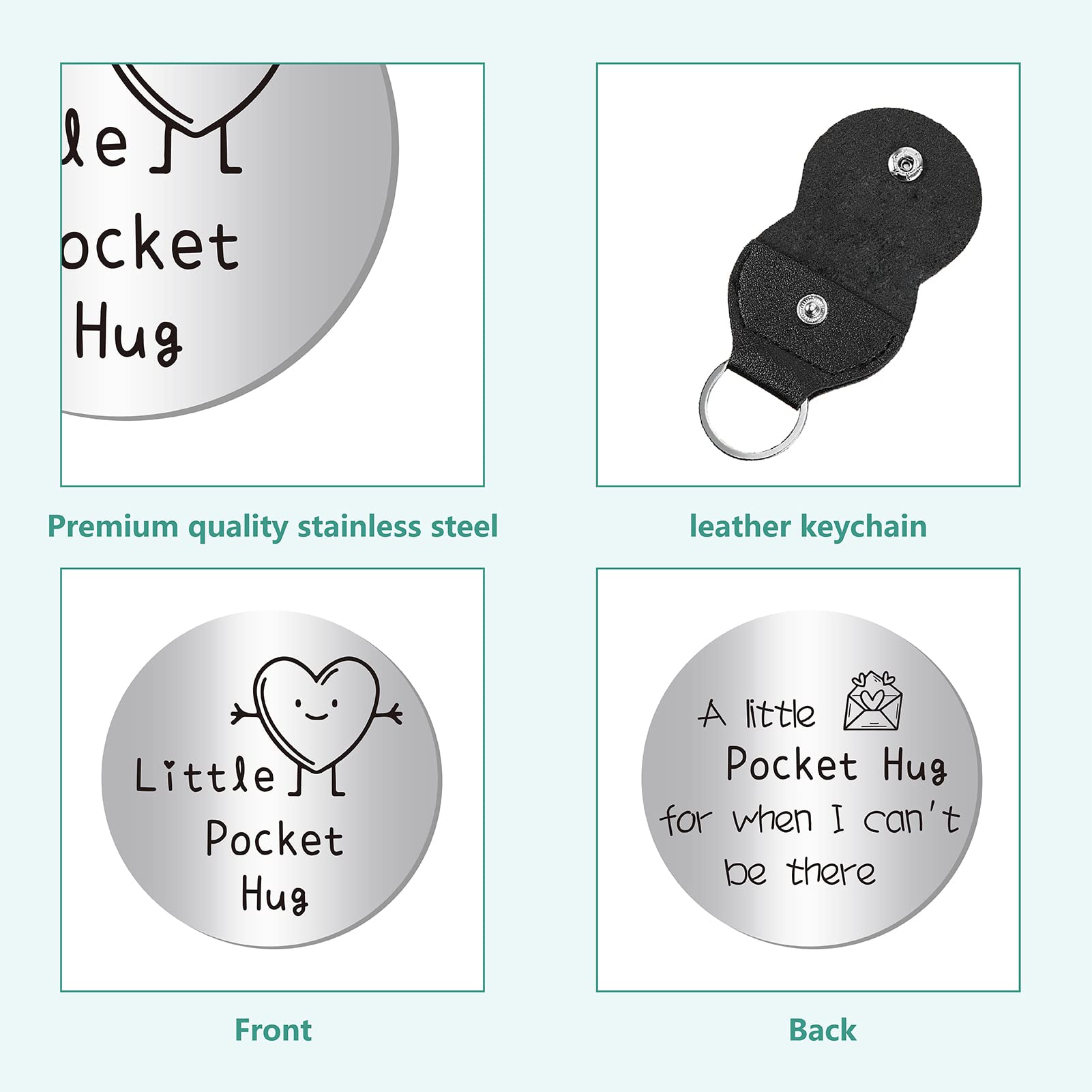 CREATCABIN Little Pocket Hug Token Long Distance Relationship Gift Inspirierende Doppelseitige Münze Inspirierende Geschenke Für Frauen Freunde Männer Bestie Tochter Sohn Kollegin Freundin 3 x 3cm