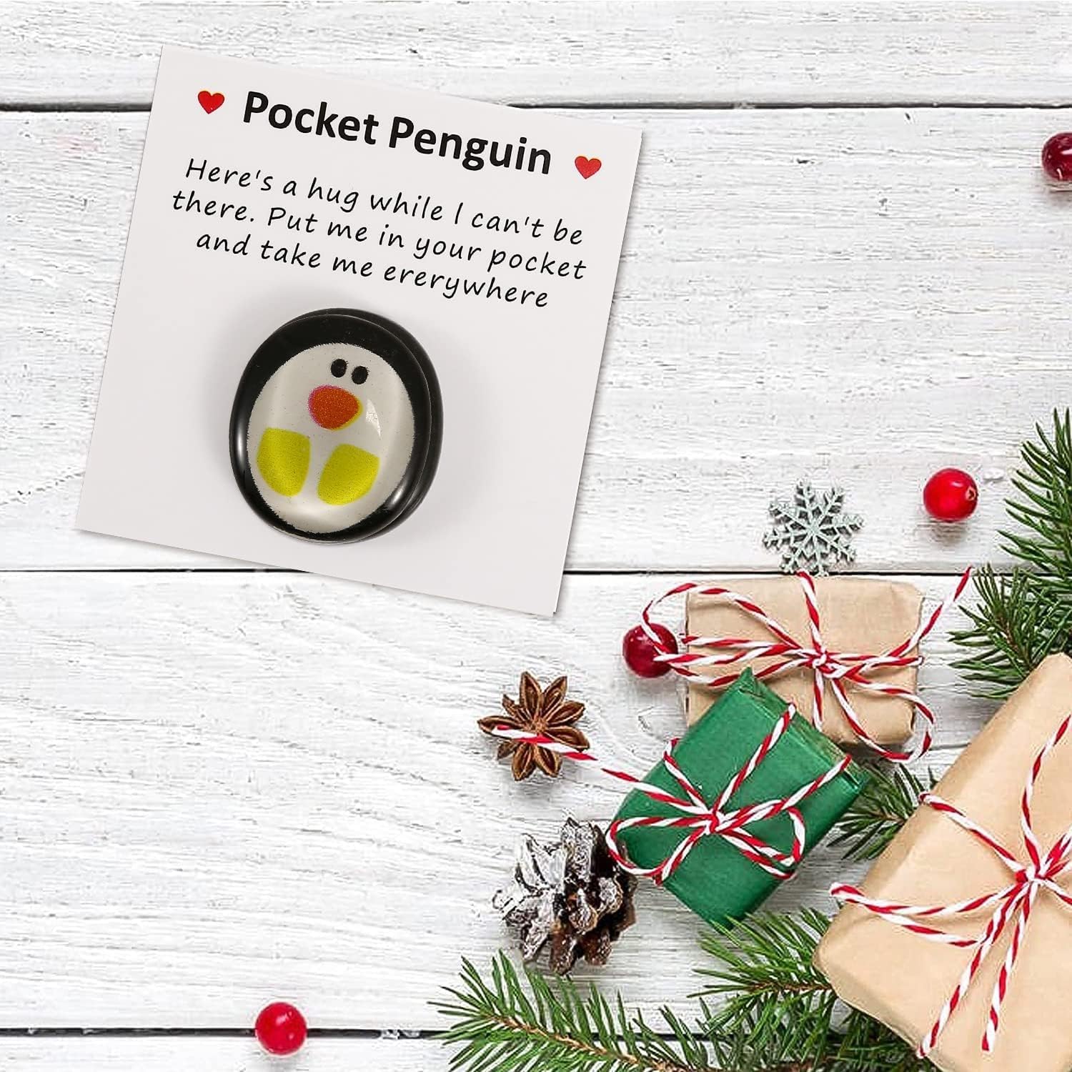 ARVOV Pocket Penguin Hug, Pinguin Geschenk, Pinguine Kleine Umarmung, Ermutigende Geschenke, Trost Geschenke, Get Well Soon Gift, Mini Pinguin Spielzeug Dekoration (Pinguin)