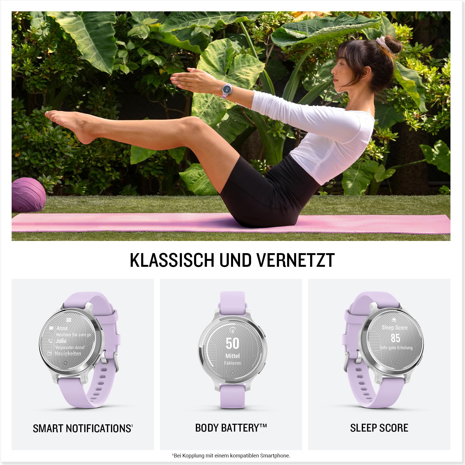 Garmin Lily 2 Active – Kleine, Smartwatch mit 1" Display, Herzfrequenzmessung, Langer Akkulaufzeit und integriertem GPS