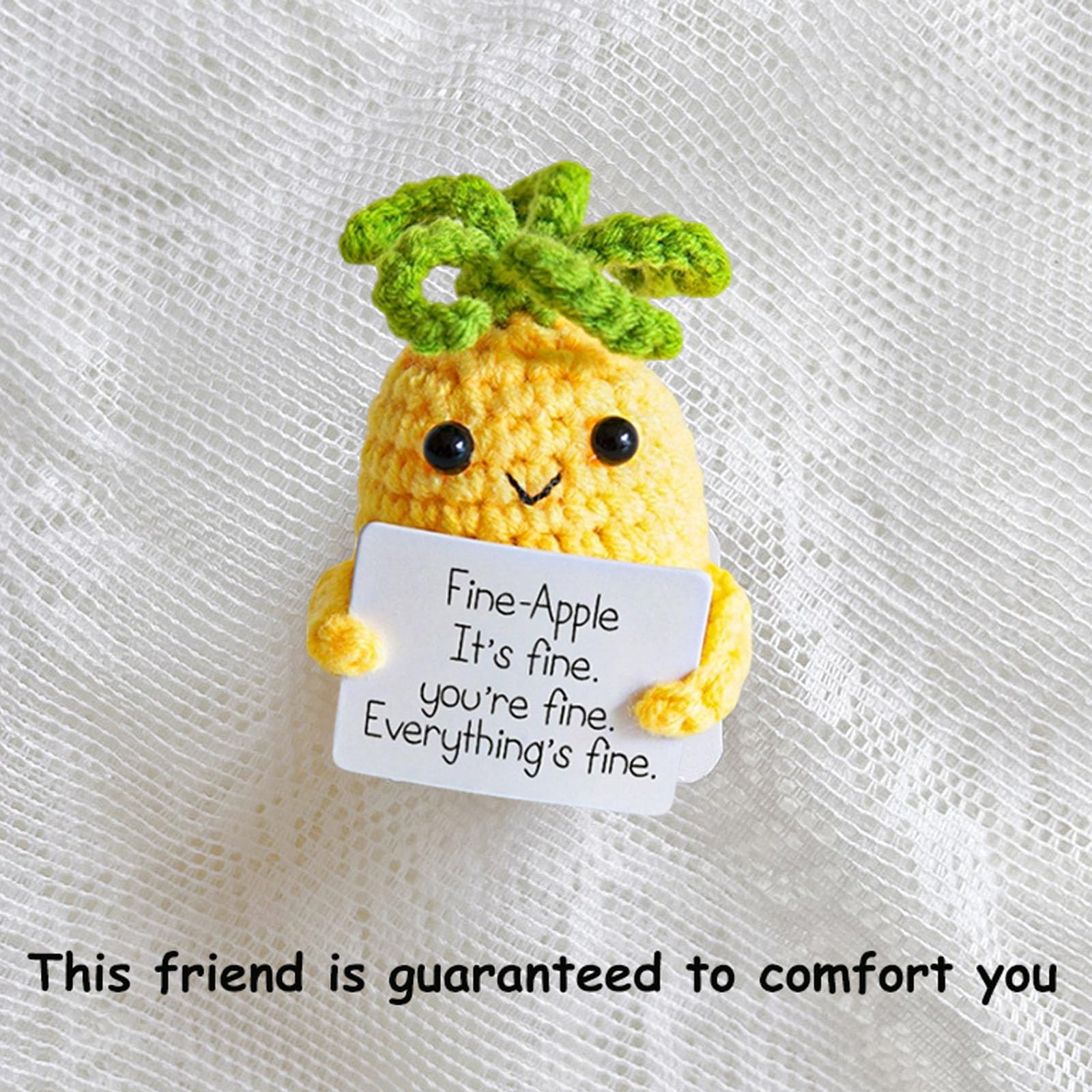 Dinghaole gestrickte Wolle Ananas Puppe Pocket Hug Positive Geschenke, Sternfrucht Mutmacher Geschenk für Frauen,Männer,Partner,Beste Freundin,Kollegen,Studenten
