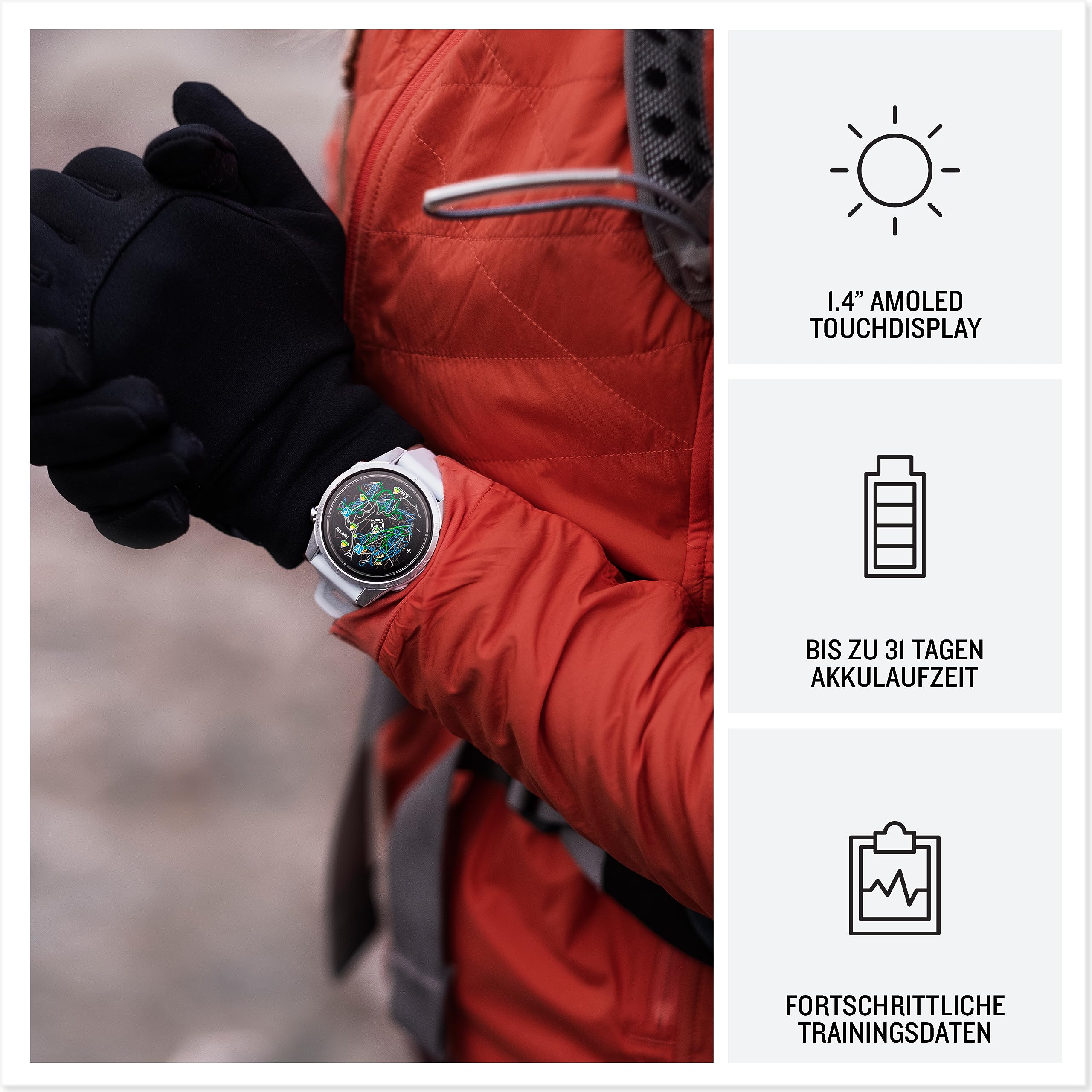 Garmin EPIX PRO 51 mm, GPS-Multisport-Smartwatch, 1,4" AMOLED, Touch & Tasten, TOPO-Karten, 60 Sport-Apps, Garmin Music, Garmin Pay, bis 31 Tage