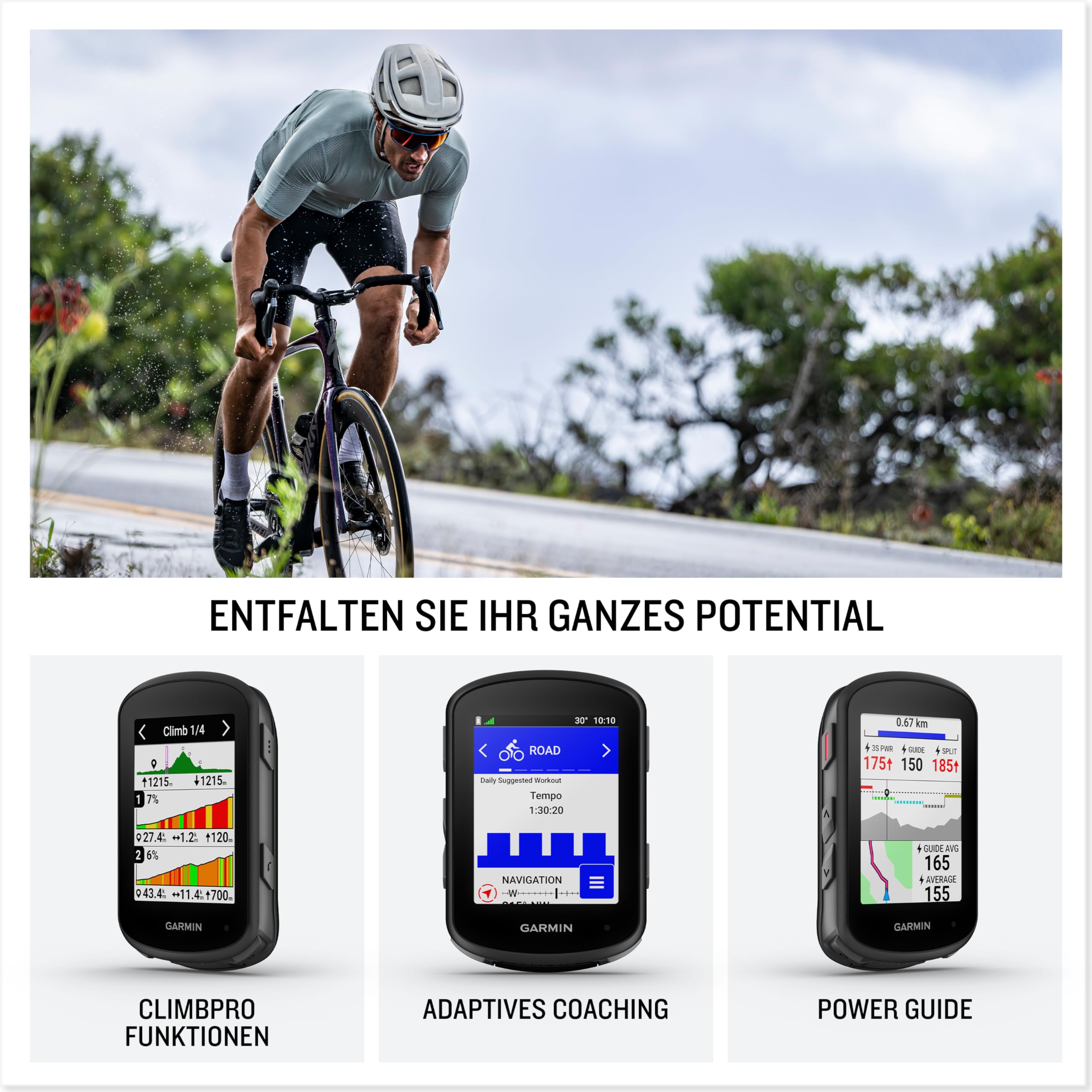 Garmin Edge 540 EU, GPS-Fahrradcomputer, 2,6" Farbdisplay, Europakarten, Leistungsdaten, Tastenbedienung, bis 26 Std. Akkulaufzeit