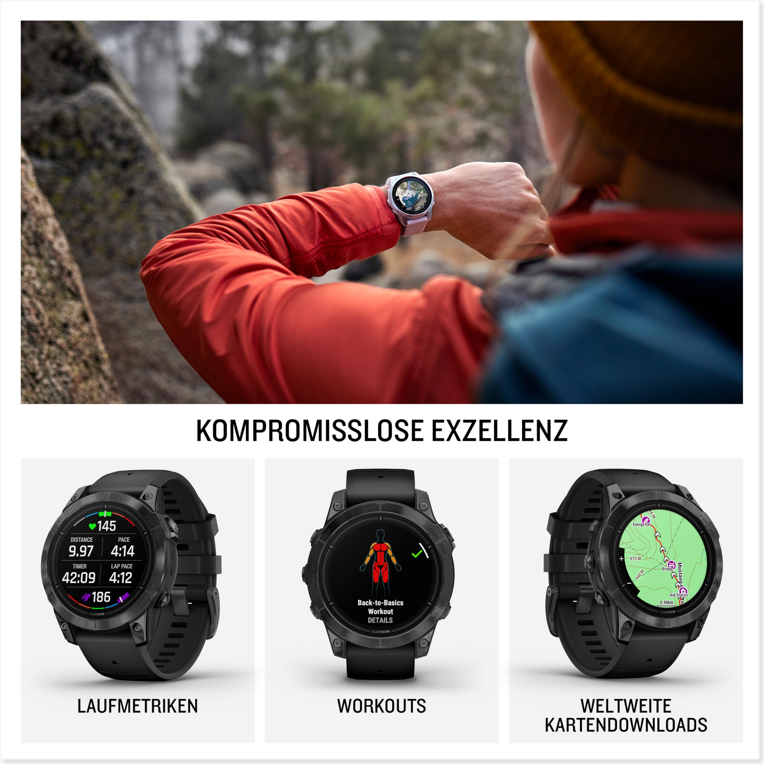 Garmin EPIX PRO 51 mm, GPS-Multisport-Smartwatch, 1,4" AMOLED, Touch & Tasten, TOPO-Karten, 60 Sport-Apps, Garmin Music, Garmin Pay, bis 31 Tage