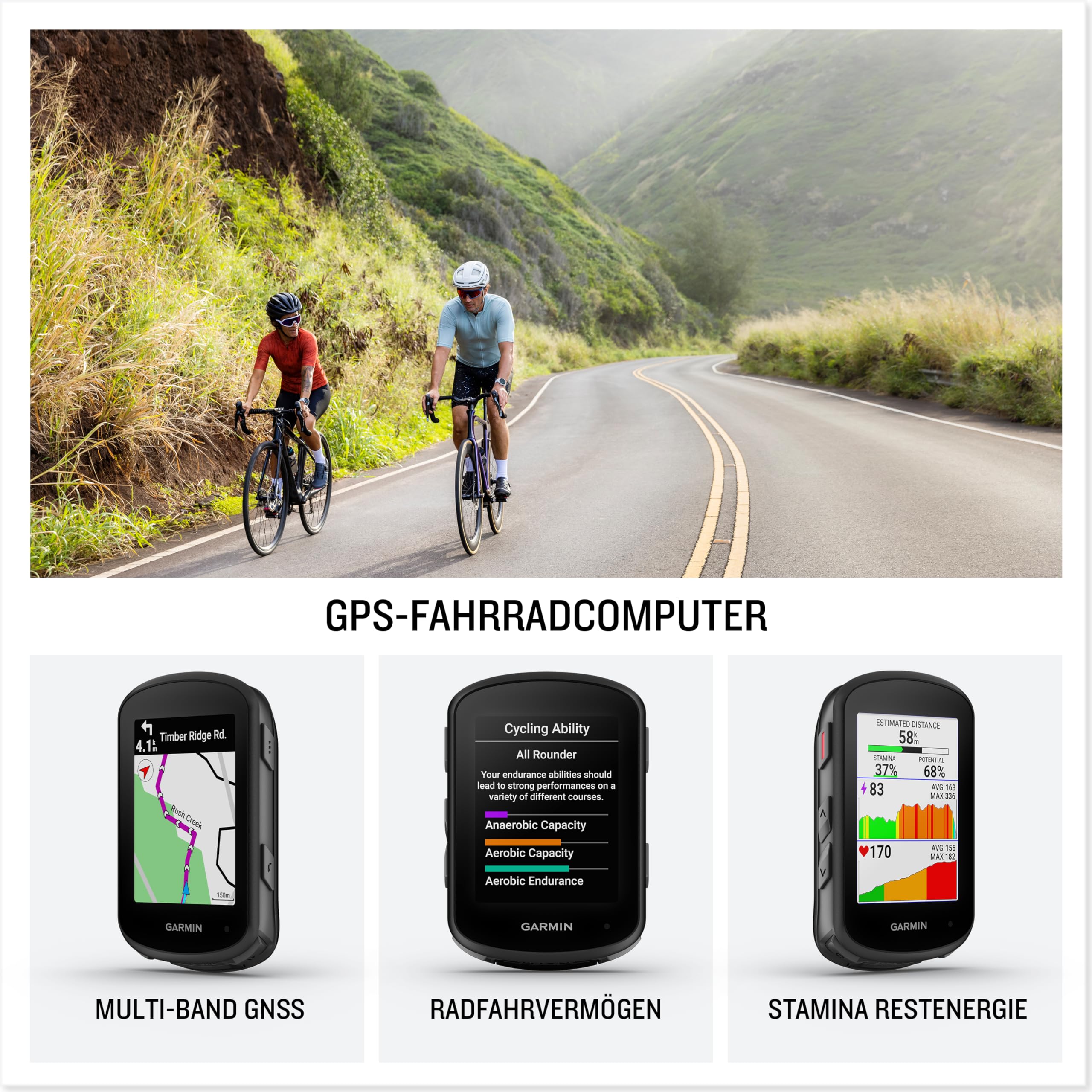 Garmin Edge 540 EU, GPS-Fahrradcomputer, 2,6" Farbdisplay, Europakarten, Leistungsdaten, Tastenbedienung, bis 26 Std. Akkulaufzeit